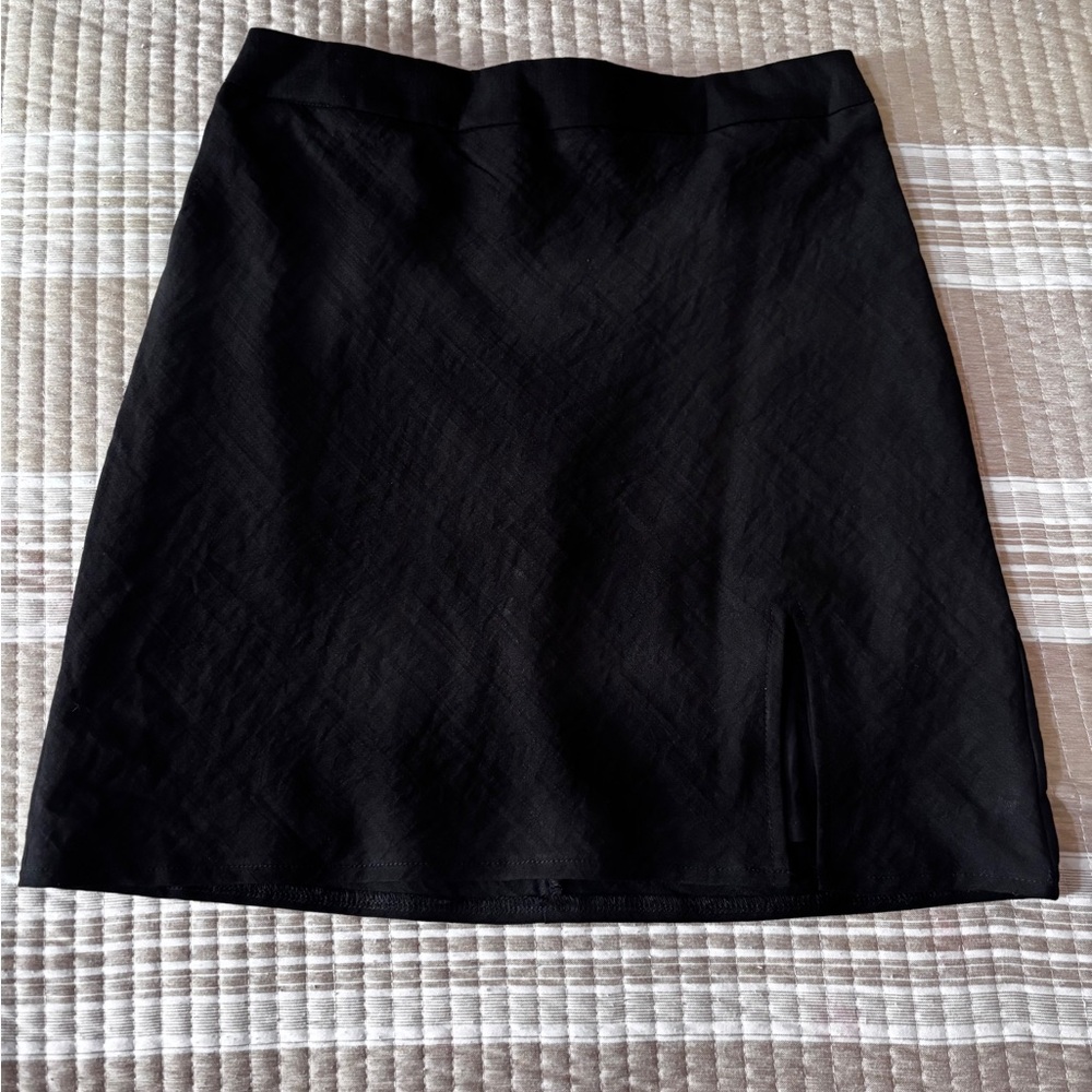 White Fox Black Mini Skirt